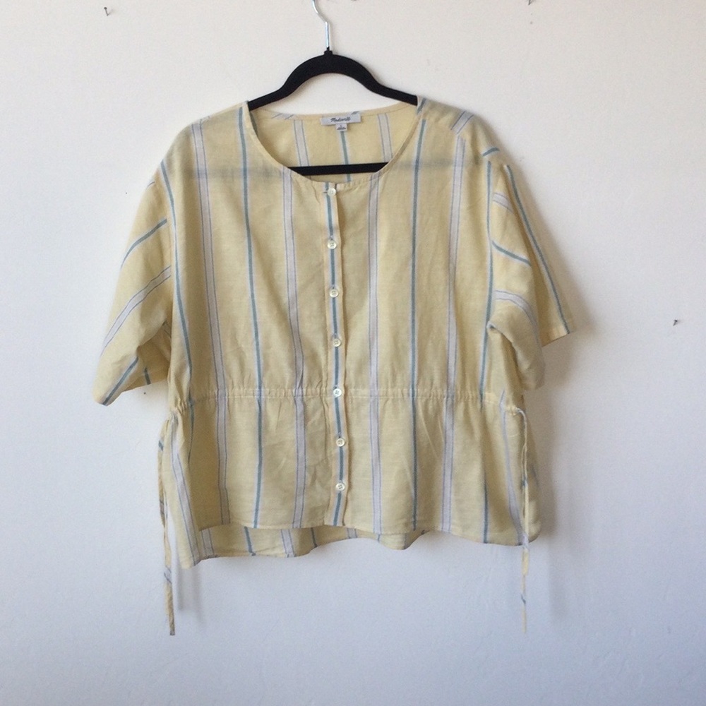 Madewell L drawstring waist blouse